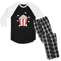 Popcorn Whats Poppin Funny Saying 3 Men's 3/4 Sleeve Pajama Set | Artistshot