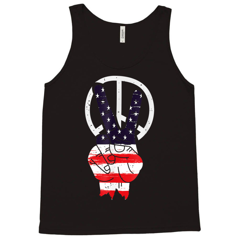 Hot Trend Fourth 4th Of July American Flag Peace Tank Top by degreesgunner | Artistshot