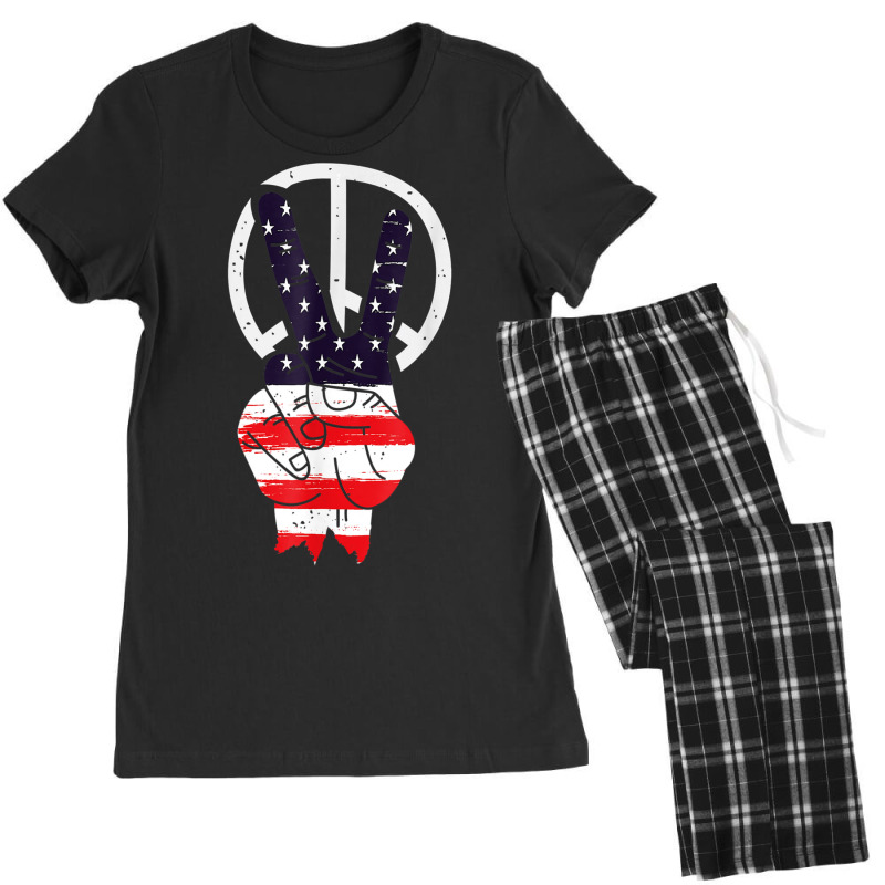 Hot Trend Fourth 4th Of July American Flag Peace Women's Pajamas Set by degreesgunner | Artistshot