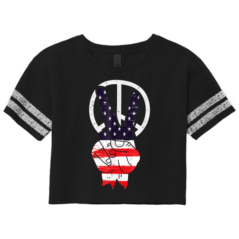 Hot Trend Fourth 4th Of July American Flag Peace Scorecard Crop Tee by degreesgunner | Artistshot