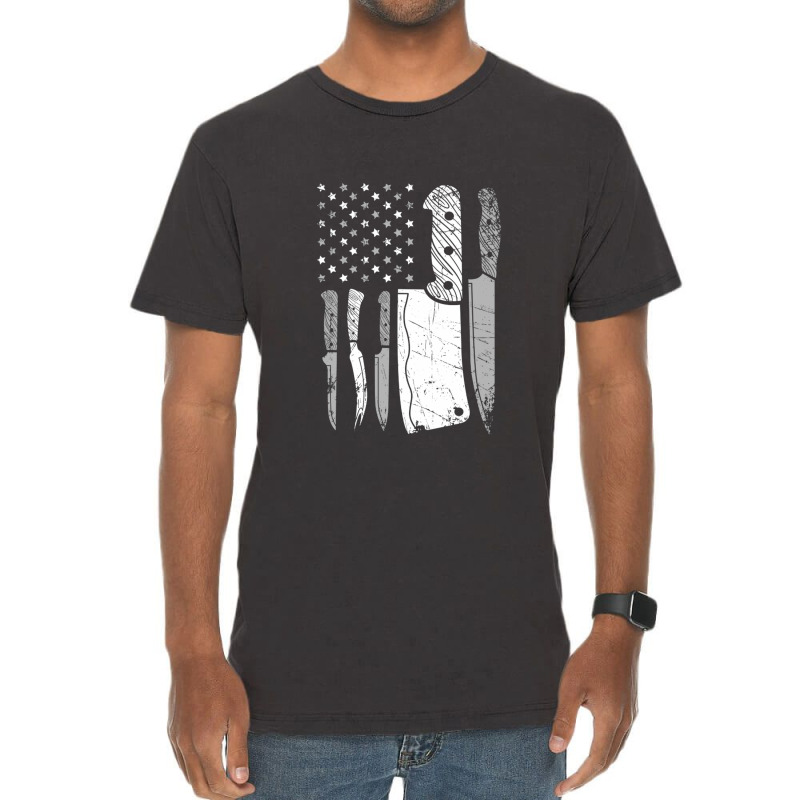 Chef Knife American Flag Vintage T-Shirt by YolandeSalos | Artistshot