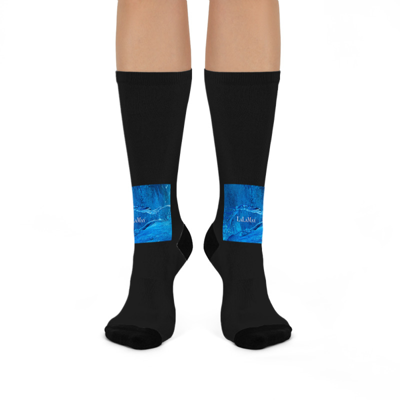 Hot Trend Sapphire Blue Crew Socks | Artistshot