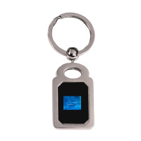 Hot Trend Sapphire Blue Silver Rectangle Keychain | Artistshot