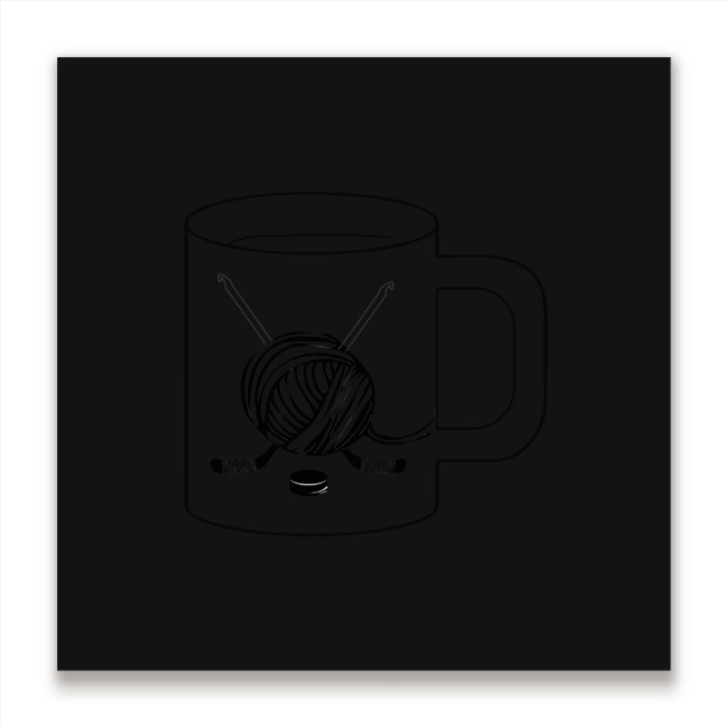 Trending Hockey-coffee-crochet Oh My Metal Print Square | Artistshot