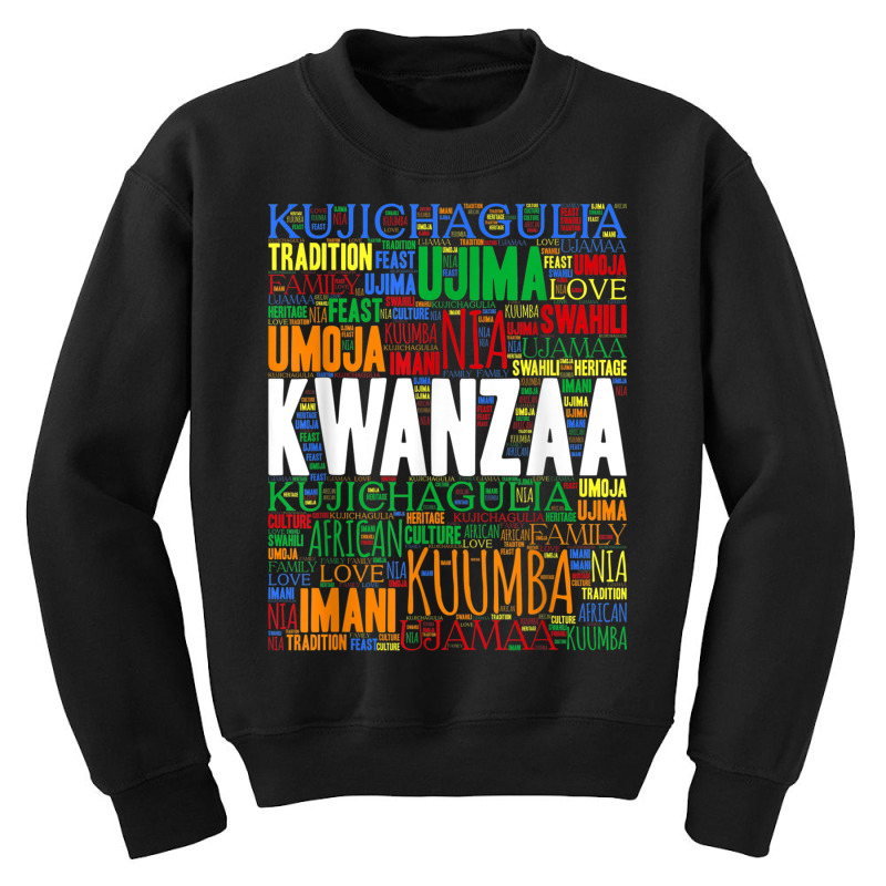 Kwanzaa 7 Principles Word Art T Shirt Youth Sweatshirt by choninzel | Artistshot