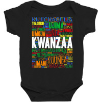 Kwanzaa 7 Principles Word Art T Shirt Baby Bodysuit | Artistshot