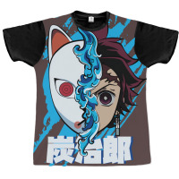 Demon Killer Tanjir0 Half Face Half Mask Graphic T-shirt | Artistshot