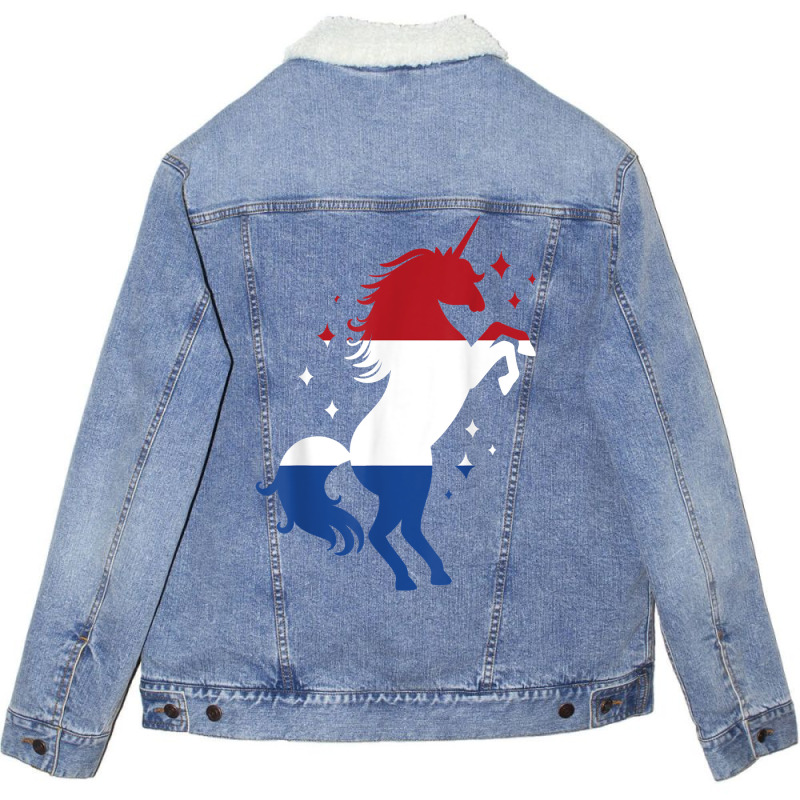 Proud Unicorn Netherlands Roots Holland Dutch Flag T Shirt Unisex Sherpa-lined Denim Jacket | Artistshot