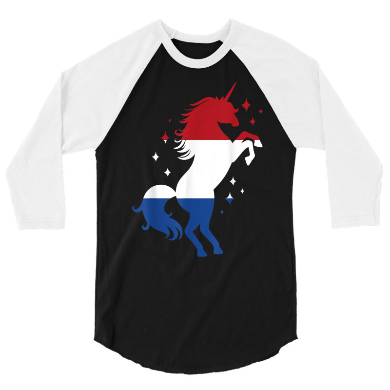 Proud Unicorn Netherlands Roots Holland Dutch Flag T Shirt 3/4 Sleeve Shirt | Artistshot