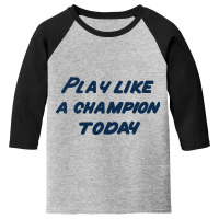 Trending Play Like A Champion Wordmark (navy) Youth 3/4 Sleeve | Artistshot