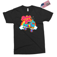 Hot Trend Retro 70s Roller Girl Skate With Heart And Colorful Rainbow Exclusive T-shirt | Artistshot