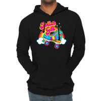 Hot Trend Retro 70s Roller Girl Skate With Heart And Colorful Rainbow Lightweight Hoodie | Artistshot