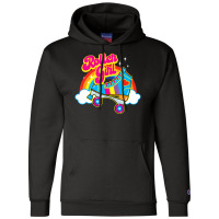 Hot Trend Retro 70s Roller Girl Skate With Heart And Colorful Rainbow Champion Hoodie | Artistshot