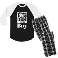 Everyone Loves A Nice Jewish Boy Men's 3/4 Sleeve Pajama Set | Artistshot