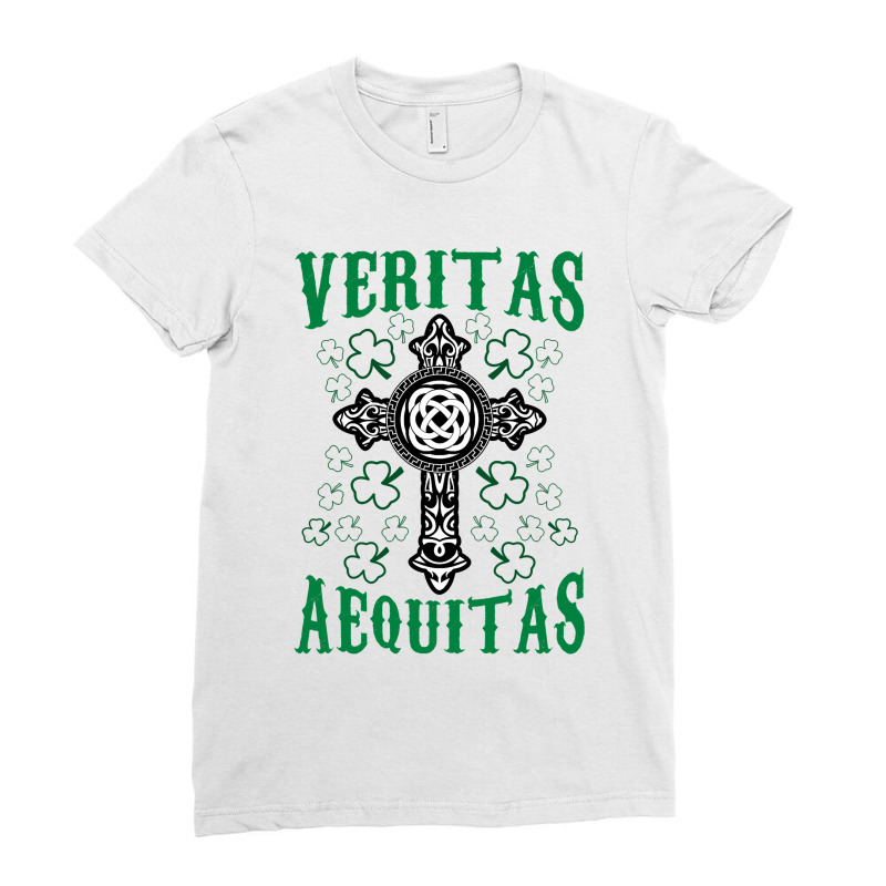 St Patricks Day Irish Veritas Aequitas Ireland Ladies Fitted T-Shirt by AlejandroArtist | Artistshot