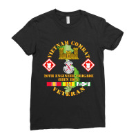 Hot Trend Vietnam Combat Veteran W 20th Engineer Brigade  Ssi Ladies Fitted T-shirt | Artistshot