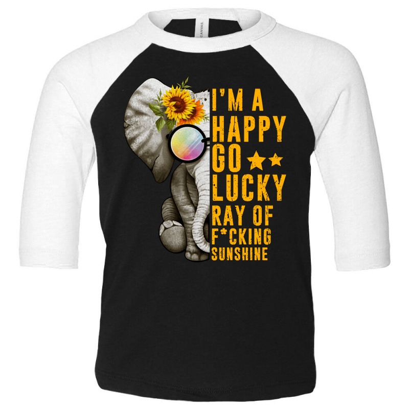 Sunshine Sunflower Positive Quote Elephant Gift Women Girl Pullover Toddler 3/4 Sleeve Tee by AlejandroArtist | Artistshot