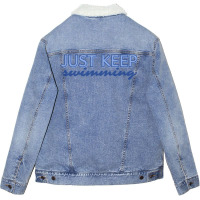 Just Keep Swimming   Finding Nemo Unisex Sherpa-lined Denim Jacket | Artistshot