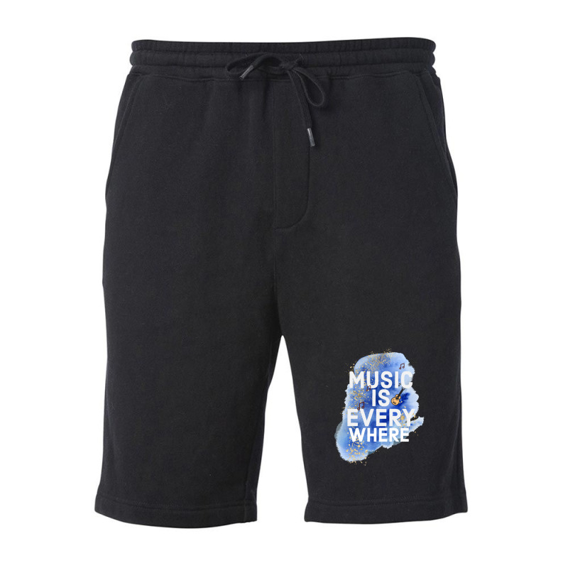 Music Is Everywhere Fleece Short by MichaelVictory | Artistshot