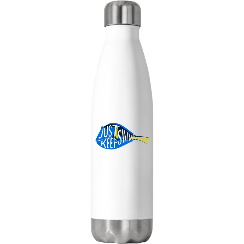 Finding Nemo Just Keep Swimming Sticker Stainless Steel Water Bottle | Artistshot