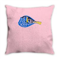 Finding Nemo Just Keep Swimming Sticker Throw Pillow | Artistshot