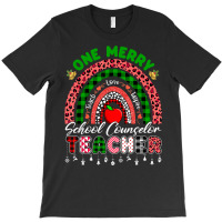 Xmas Teacher Rainbow One Merry School Counselor Christmas T Shirt T-shirt | Artistshot