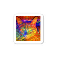 Trending Orange-red Kitty Cat Batik Design Sticker | Artistshot