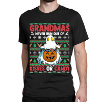 Grandmas Never Run Out Of Kisses Or Candy Halloween Granny Classic T-shirt | Artistshot