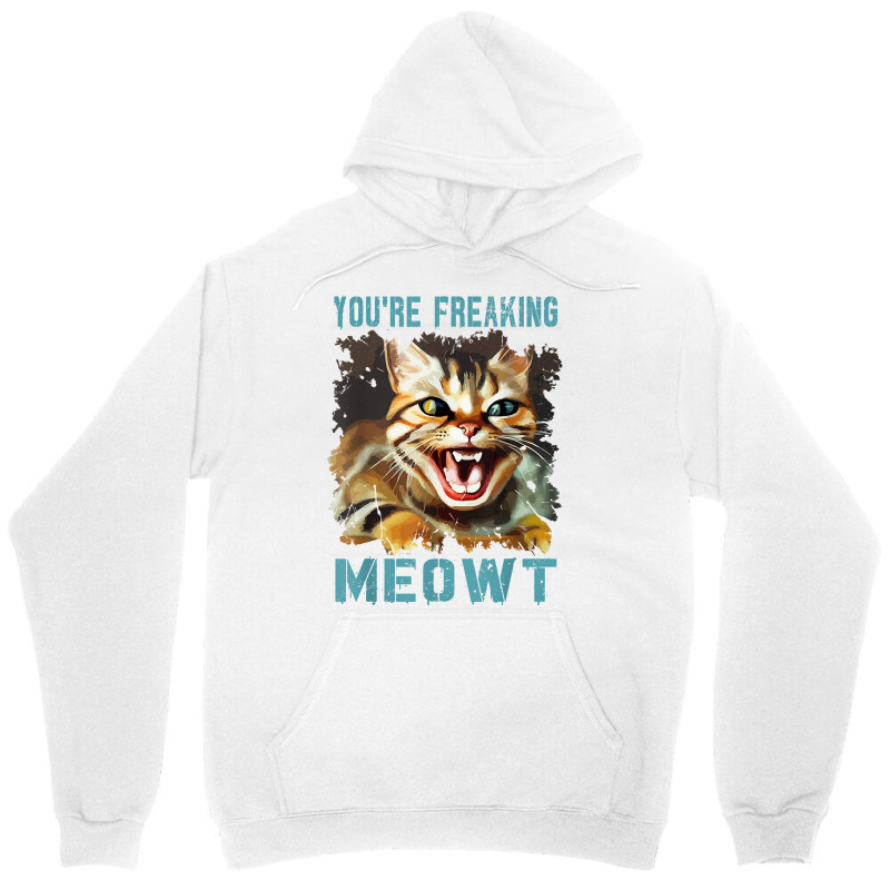 You're Freaking Meowt Funny Cat Meme Meow Pun Cat Lovers Gag T Shirt Unisex Hoodie | Artistshot