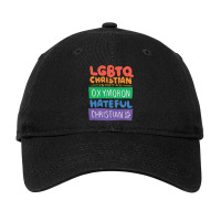 Limited Edition Lgbtq Christian Is Not An Oxymoron Lgbt Pride Gift Adjustable Cap | Artistshot