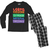 Limited Edition Lgbtq Christian Is Not An Oxymoron Lgbt Pride Gift Men's Long Sleeve Pajama Set | Artistshot