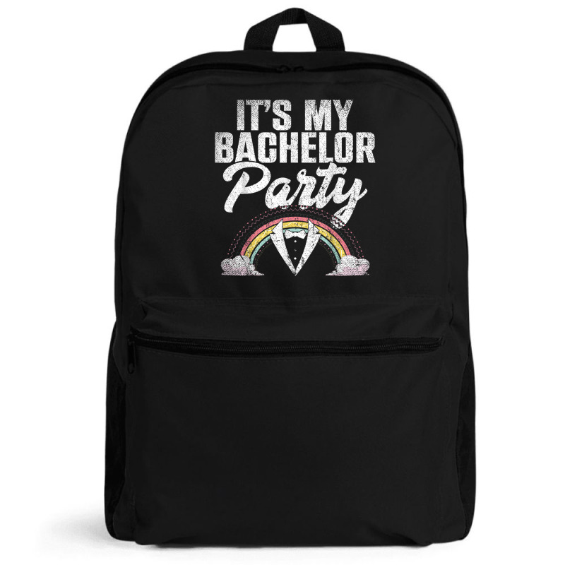 Mens Its My Bachelor Party Rainbow Groom Funny Bachelor Party T Shirt Backpack | Artistshot