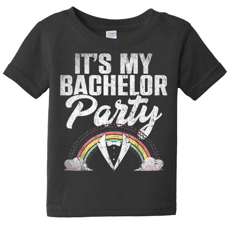 Mens Its My Bachelor Party Rainbow Groom Funny Bachelor Party T Shirt Baby Tee | Artistshot