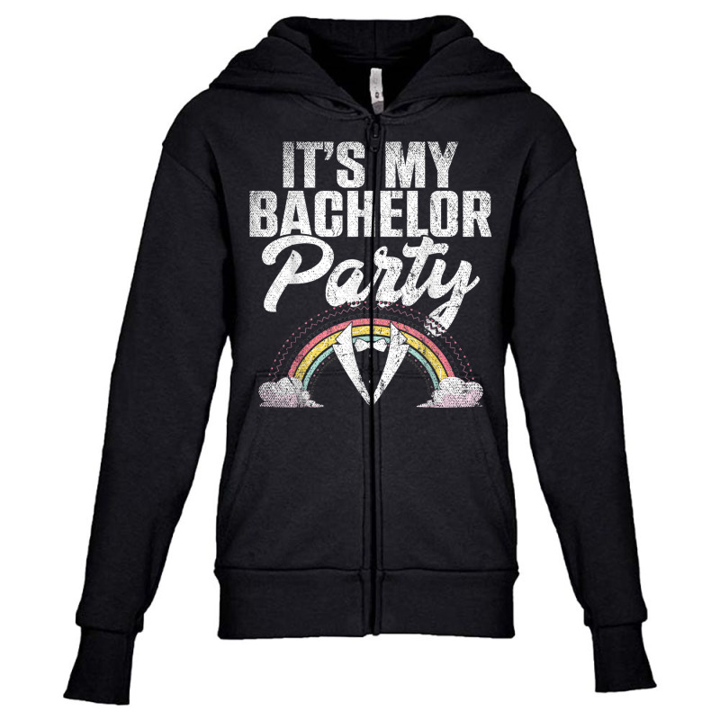 Mens Its My Bachelor Party Rainbow Groom Funny Bachelor Party T Shirt Youth Zipper Hoodie | Artistshot