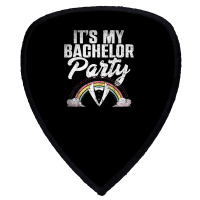 Mens Its My Bachelor Party Rainbow Groom Funny Bachelor Party T Shirt Shield S Patch | Artistshot