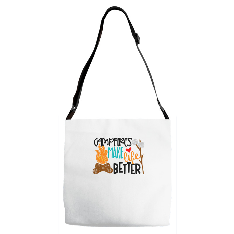 Campfires Make Life Better Camping Lover Smores Adventure Adjustable Strap Totes | Artistshot