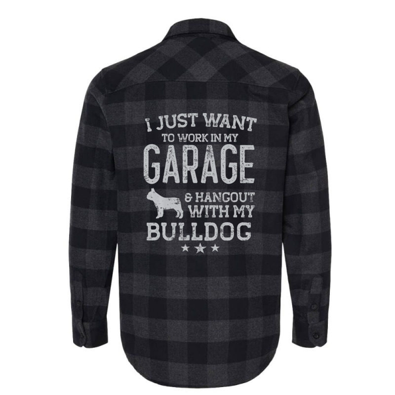 Bulldog Dad Car Garage Hangout Men Flannel Shirt by crrojkeydalu | Artistshot