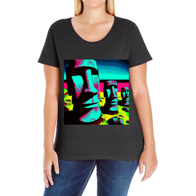 Limited Edition Pop Art Easter Island Ladies Curvy T-shirt | Artistshot