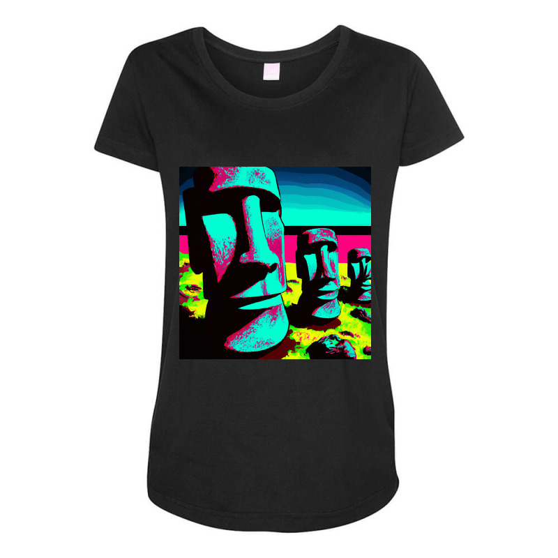 Limited Edition Pop Art Easter Island Maternity Scoop Neck T-shirt | Artistshot