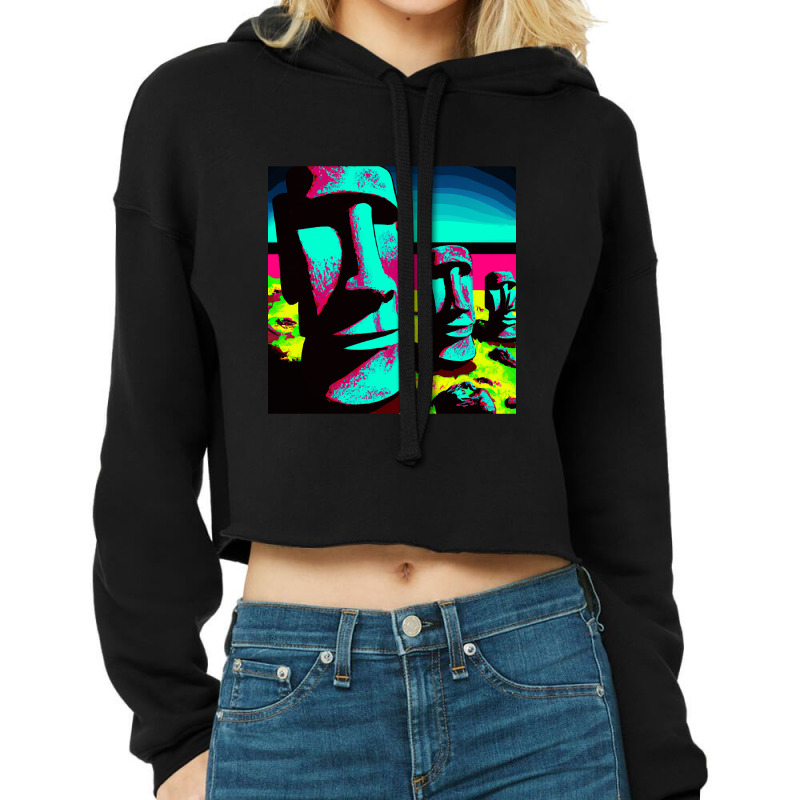 Limited Edition Pop Art Easter Island Cropped Hoodie | Artistshot