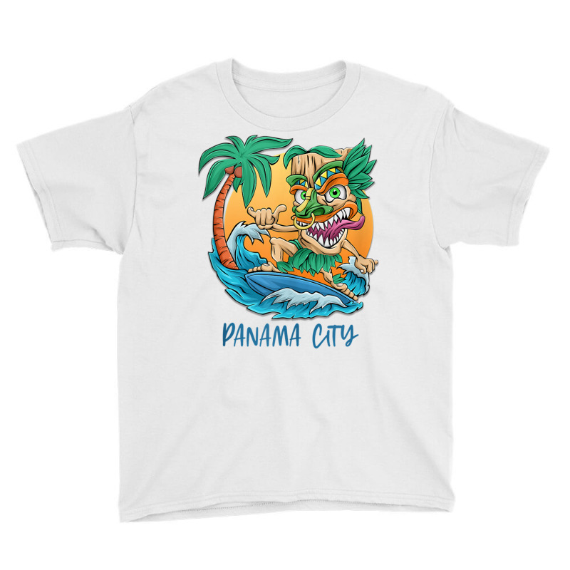 Panama City Florida Vacation Surfing Beach Trip Tiki Man Tank Top Youth Tee by thurz | Artistshot