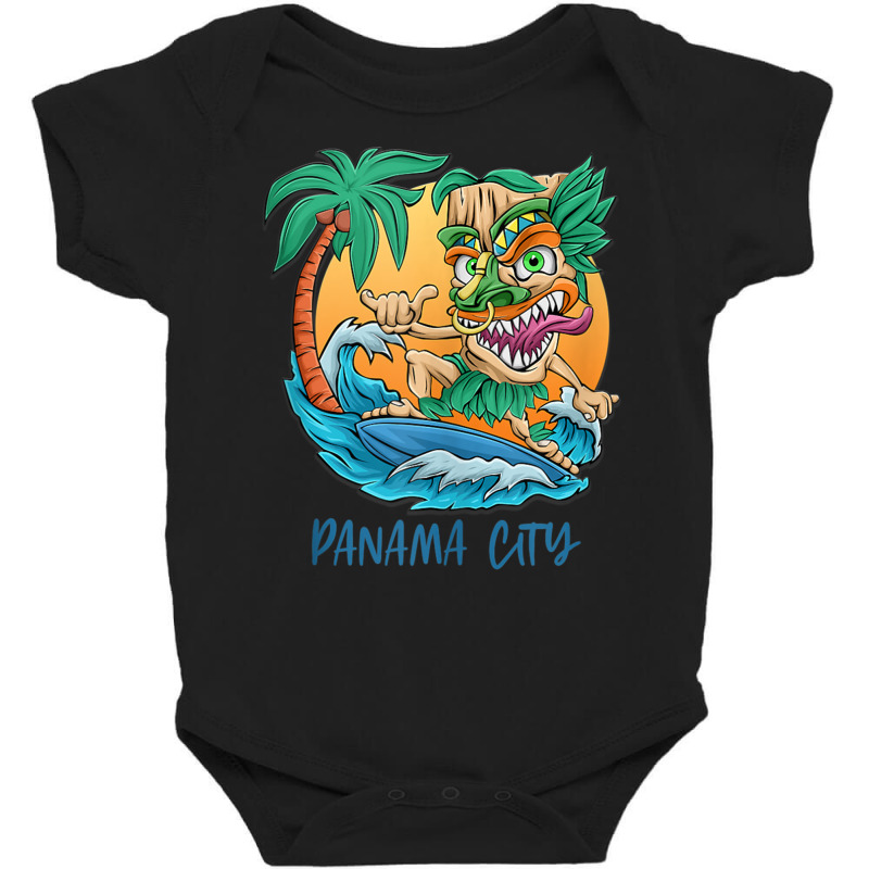 Panama City Florida Vacation Surfing Beach Trip Tiki Man Tank Top Baby Bodysuit by thurz | Artistshot