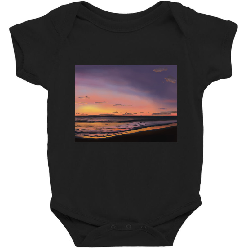 Hot Trend Sunset On The Beach Baby Bodysuit by poppyallen | Artistshot