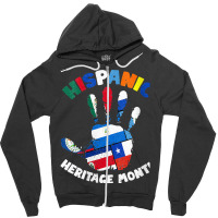 Womens Latin America Latino Pride Hand Hispanic Heritage Month Vneck Zipper Hoodie | Artistshot