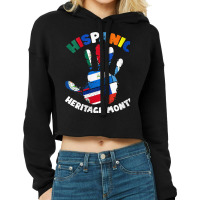 Womens Latin America Latino Pride Hand Hispanic Heritage Month Vneck Cropped Hoodie | Artistshot