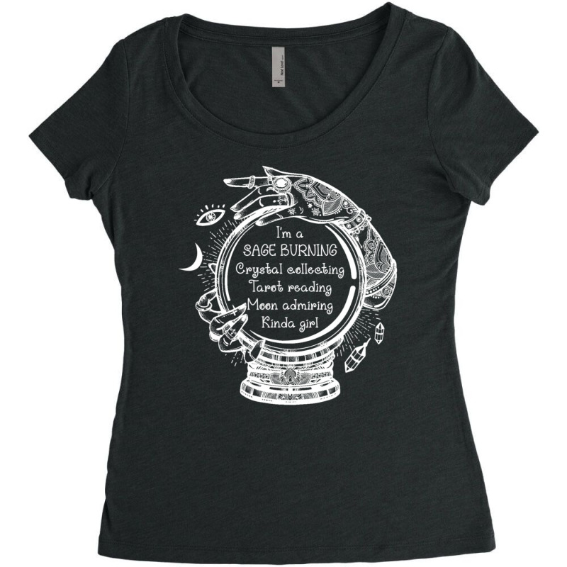 Limited Edition Witches Sage Crystal Tarot Reading Moon Kã¬nda Girl Women's Triblend Scoop T-shirt by fenderbendable | Artistshot