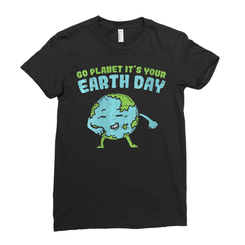 Womens Floss Dance Go Planet Its Your Earth Day Flossing V-neck Ladies Fitted T-Shirt by rastyrocl | Artistshot