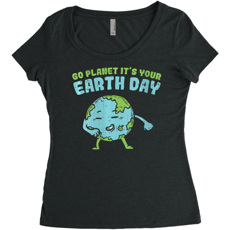 Womens Floss Dance Go Planet Its Your Earth Day Flossing V-neck Women's Triblend Scoop T-shirt by rastyrocl | Artistshot