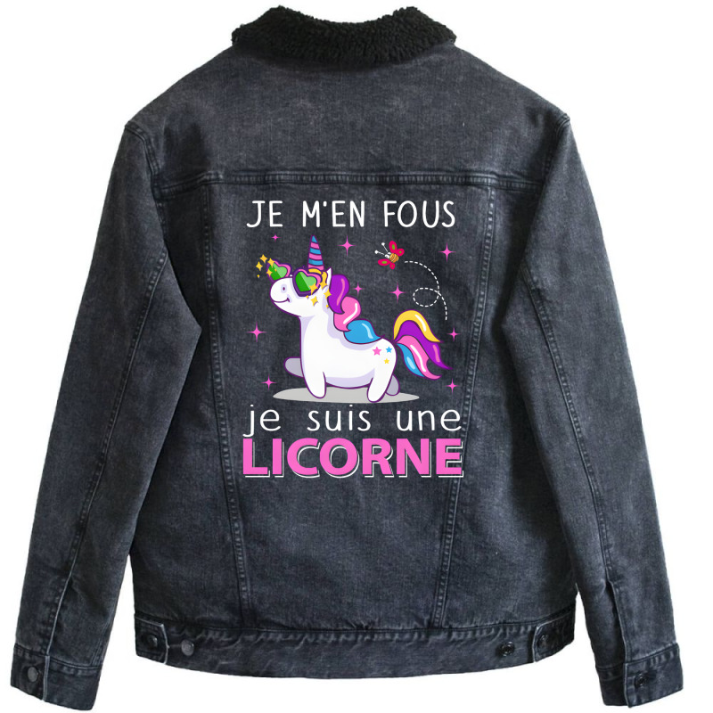 Trending Je Suis Une Licorne Unisex Sherpa-lined Denim Jacket | Artistshot