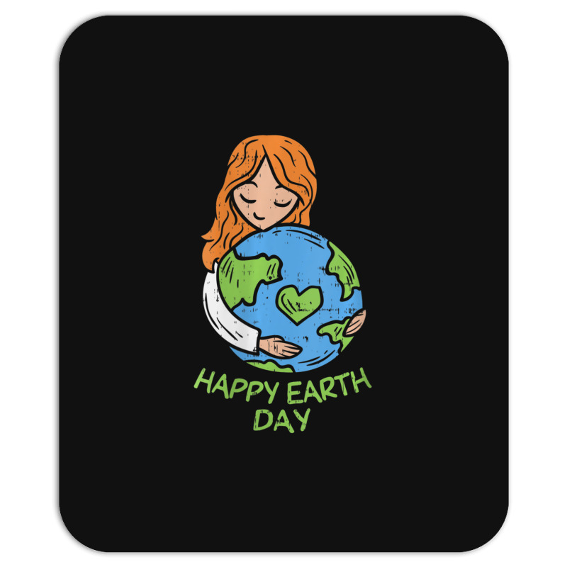 Womens Happy Earth Day Girl Hug Environmentalist V-neck Mousepad | Artistshot